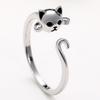 Youth Trendy Cute Cat Open Ring, Playful Animal Ring Jewelry, Student Accessories