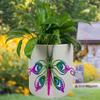 M-Modern-2Pcs Flower Pot Hugger Butterfly Figurines Planter Hanging Animal Pendant Ornaments For Garden Fence Balcony Decor, Eas