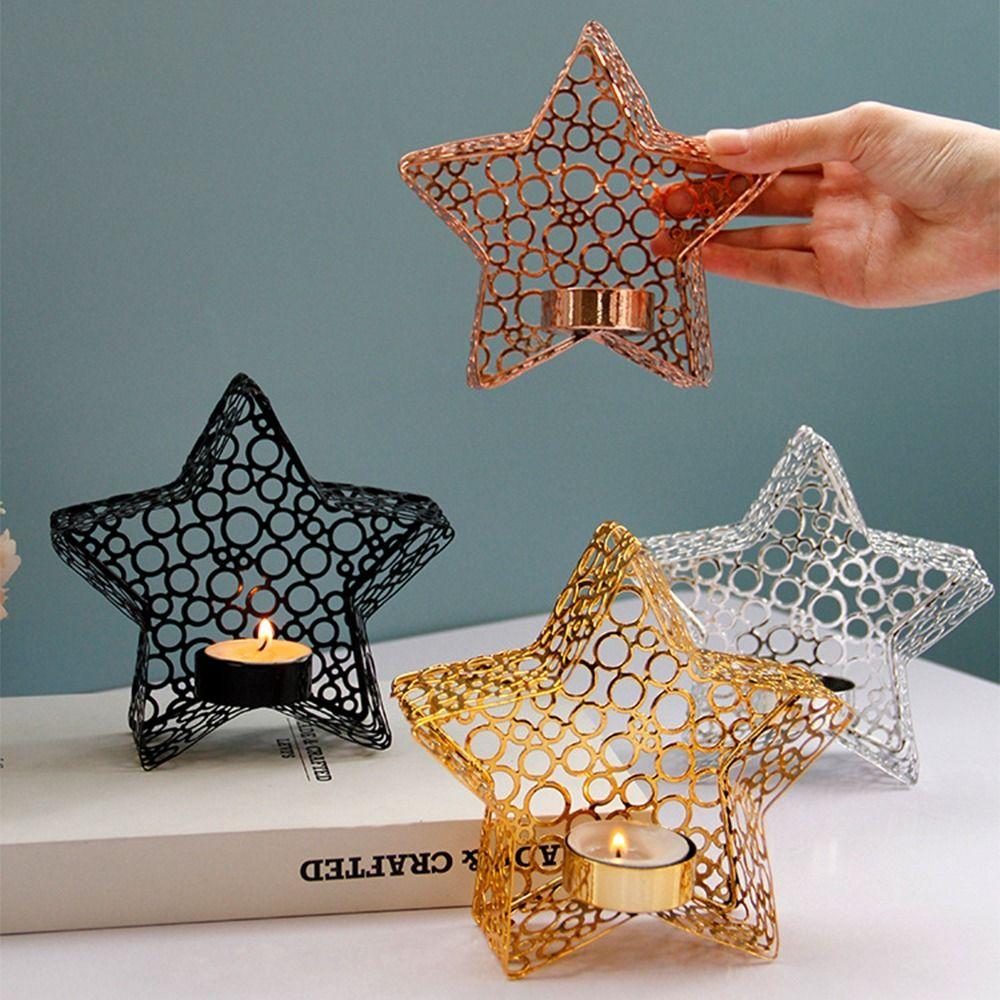 Middle Eastern Star Candle Holder Handhold Candle Stand Holders for Candlesticks  Desktop Ornament