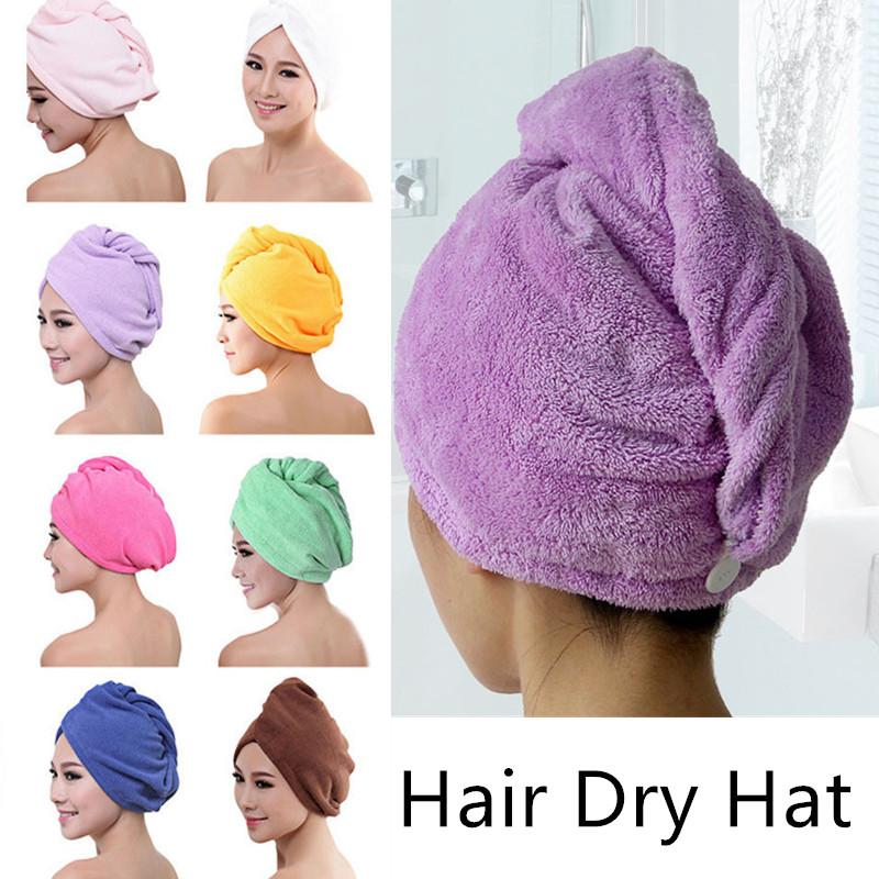Lady Quick Drying Hat 1PC/ 2PCS Microfiber Bath Towel Hair Dry Cap Bath Tool(Random Color)