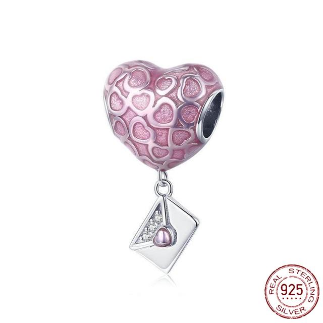 New 925 Sterling Silver Rose Girl Boy Pink Sparkle Spacer Clip Charm Bead Fit Original Fashion Bracelet DIY Jewelry for Women