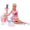 Doll House Furniture Bed Table Chair For 11.8inch 30cm Doll Plastics Cleaning Tools Accessories Mini Furniture Model Gifts Toys