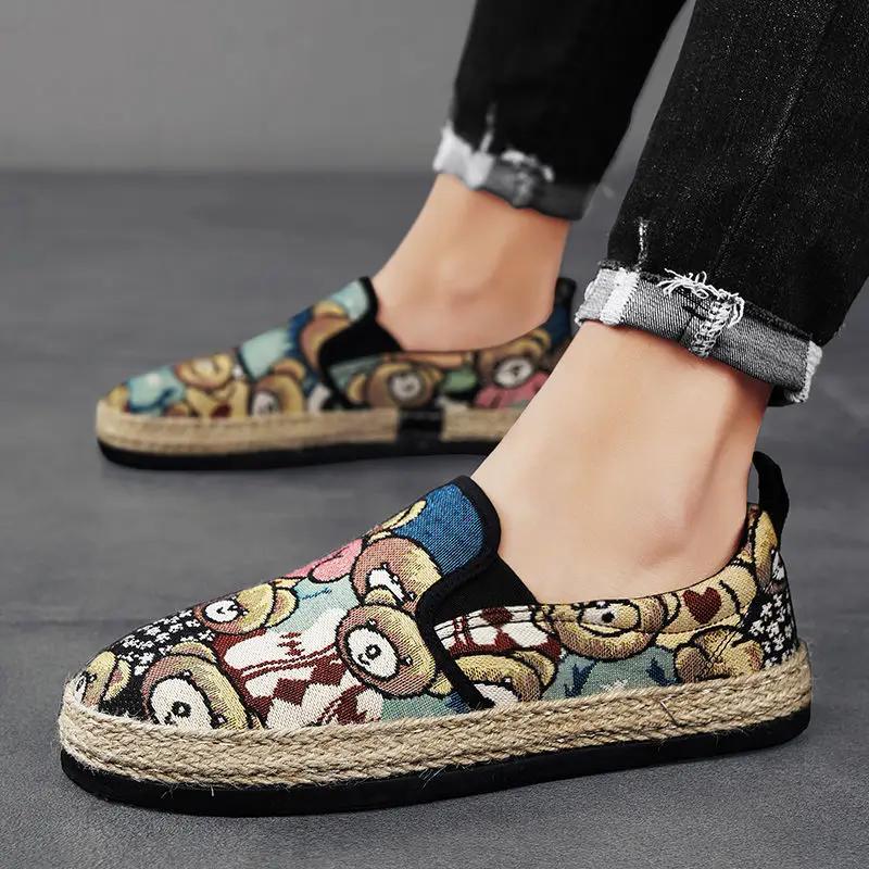 Эспадрильи Мужская обувь Мода 2024 Плоские кроссовки Дышащие Размер 45 Элегантная повседневная обувь для мужчин Корейский стиль Предложение Обувь 44
