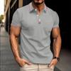 Повседневная спортивная рубашка-поло с короткими рукавами, однотонная