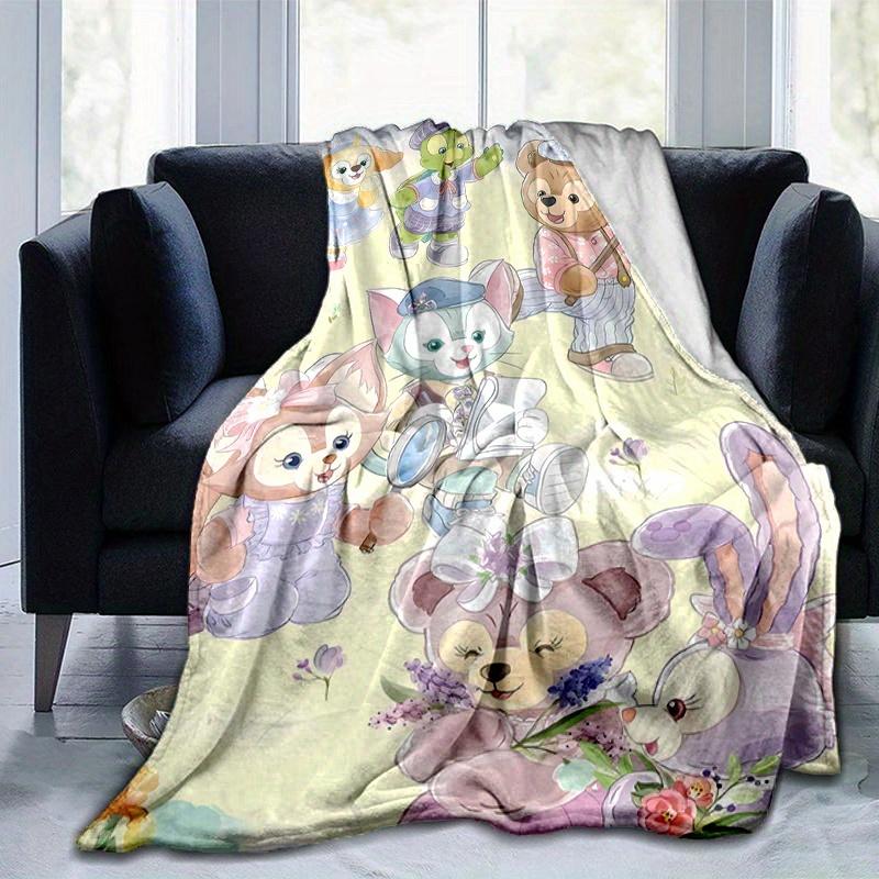 1pc, Duffy and Friends (13) Home Decor Flannel Blanket, Perfect Gift for Bedroom, Living Room, Travel, Camping, Car, Beach, Office Nap, Ideal Sofa Thr