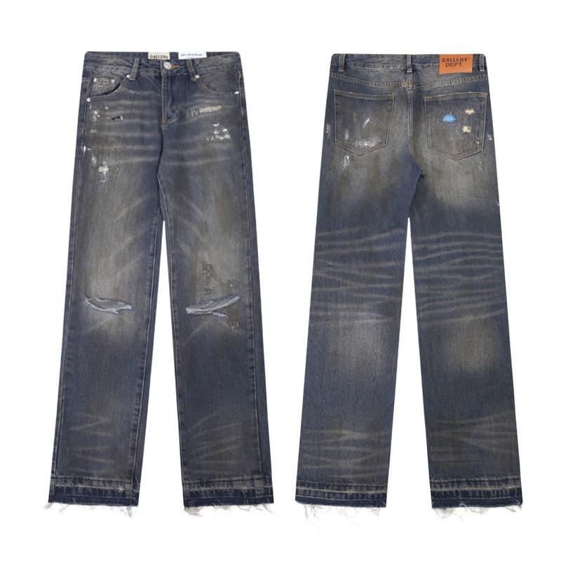 Mens High-waisted Flared Jeans Straight Leg Full Length Vintage Style Micro Stretch Casual
