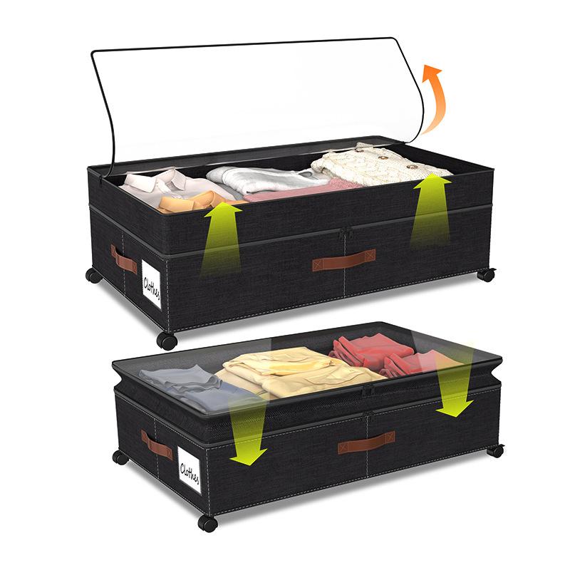 Контейнеры для хранения под кроватью на колесиках, органайзеры для шкафа, регулируемое хранение под кроватью для обуви, одежды, одеял, игрушек