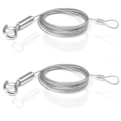 LYHMHAMY Set of 2 Fall Arrest Wires with Hooks, Picture Rail Wire, Wire Hooks, 150cm Long, 1.5mm Diameter, Adjustable Stainless Steel Wire, 20kg Weigh