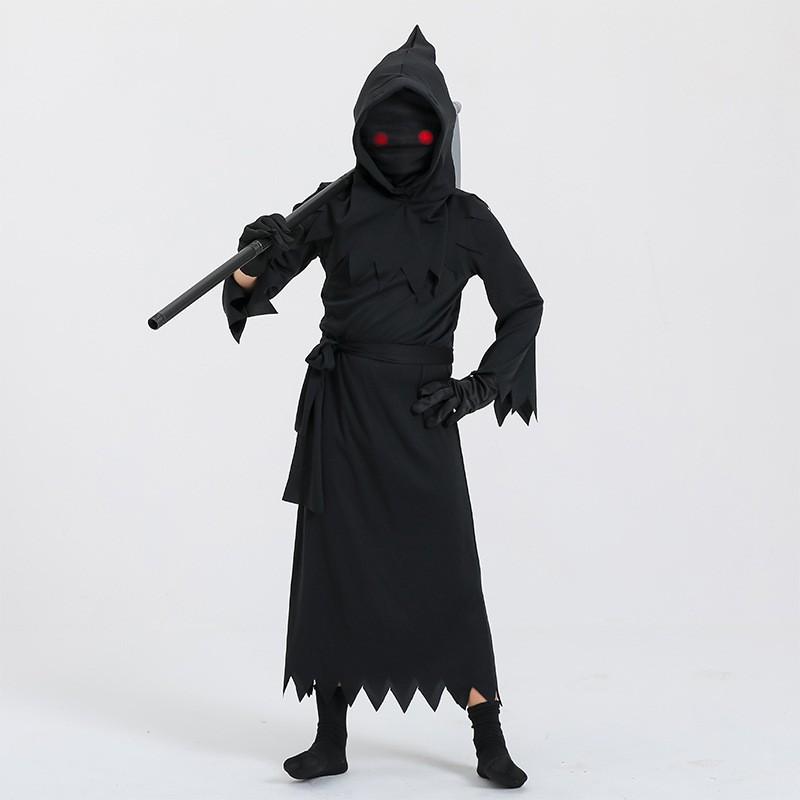Halloween Costume Kids - Reaper Demon Cosplay Outfit Set Fantasy Role Play Boys Girls Unisex In