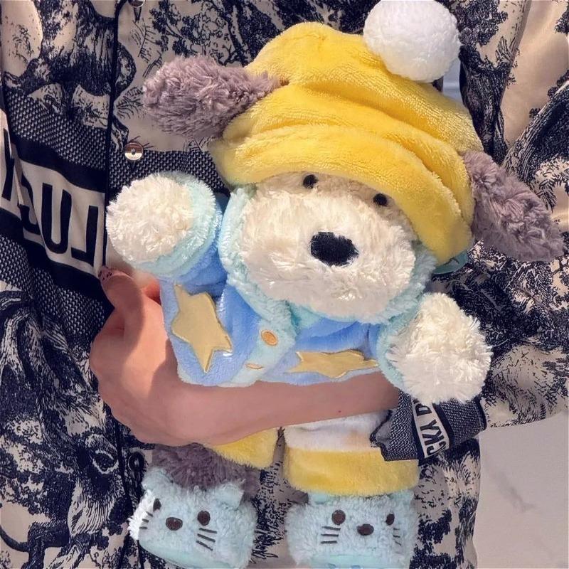 35 см Милая Плюшевая Игрушка Пастушья Собака Тангбули Мягкая Набивная Бело-Серая Собачка Подушка Носимая Одежда Кукла Подушка Детские Подарки на День Рождения