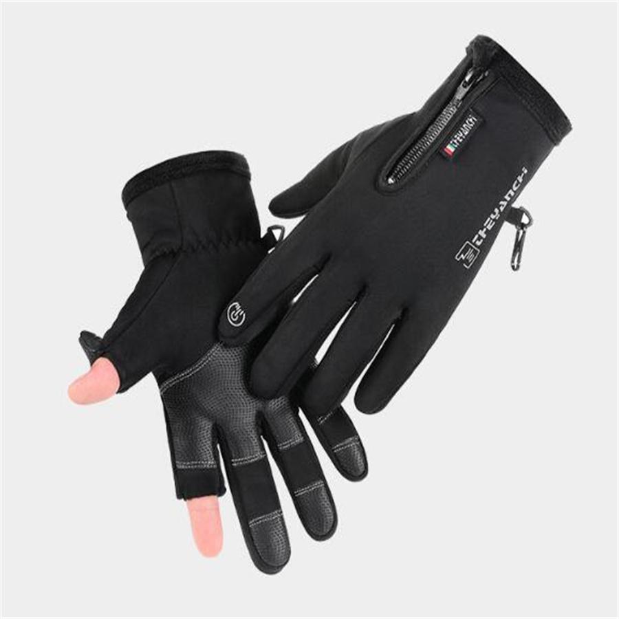 Winter Waterproof Touchscreen Gloves, 3-Finger Exposed Thermal Gloves for Fishing & Cycling