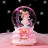 Rotating Carousel Music Box With Snow Globe Effect Kids Birthday Gift Decorative Resin Musical Toy