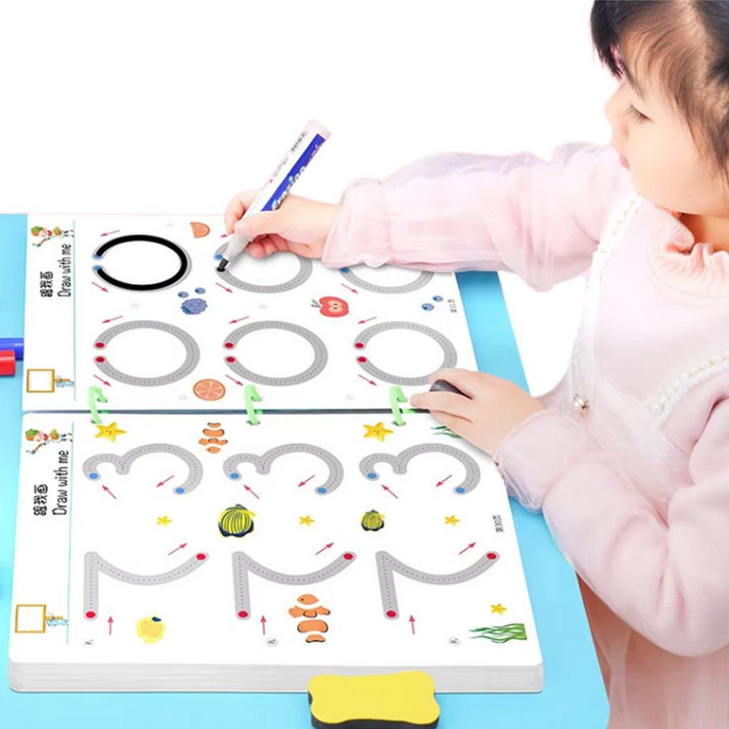 136 страниц детская игрушка для рисования ручка управление обучение цвет форма математический игровой набор для обучения малышей обучающая игрушка 1 мл