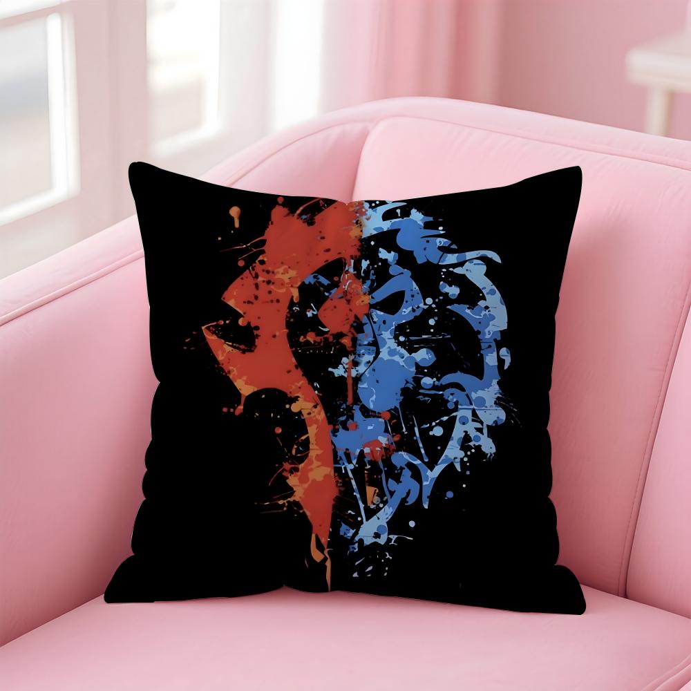 Fashion WWorld Of Warcraft WWOW Cushion Cover Pillowcase Short Plush Invisible zipper Room Sofa Cushion Cover