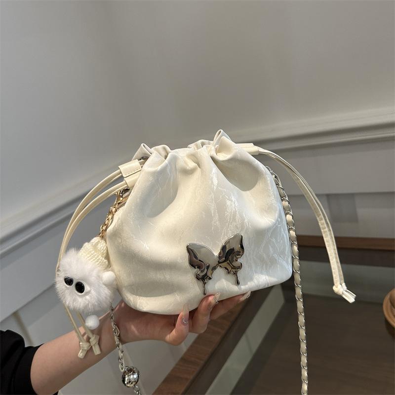 Bow Chain Small Bag Women'S Spring And Summer Niche Design Commuter Bucket Bag