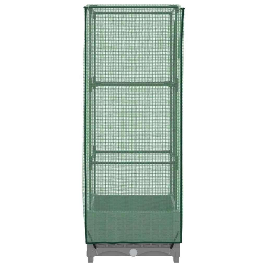 vidaXL Hochbeet mit Gewächshaus-Aufsatz Rattan-Optik 40x40x123 cm