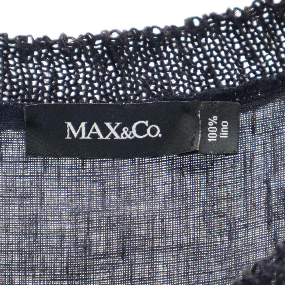 MAX&CO лен Без рукавов Вязаное переключающееся мини-платье XS Темно-синий Женский Б/у