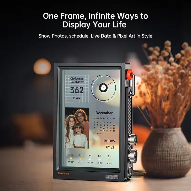 Divoom Times Frame Смарт-экран HD | 10,1" DIY Цифровые часы | Криптоактивы Акции Погода Календарь | Технический подарок Настройка рабочего стола