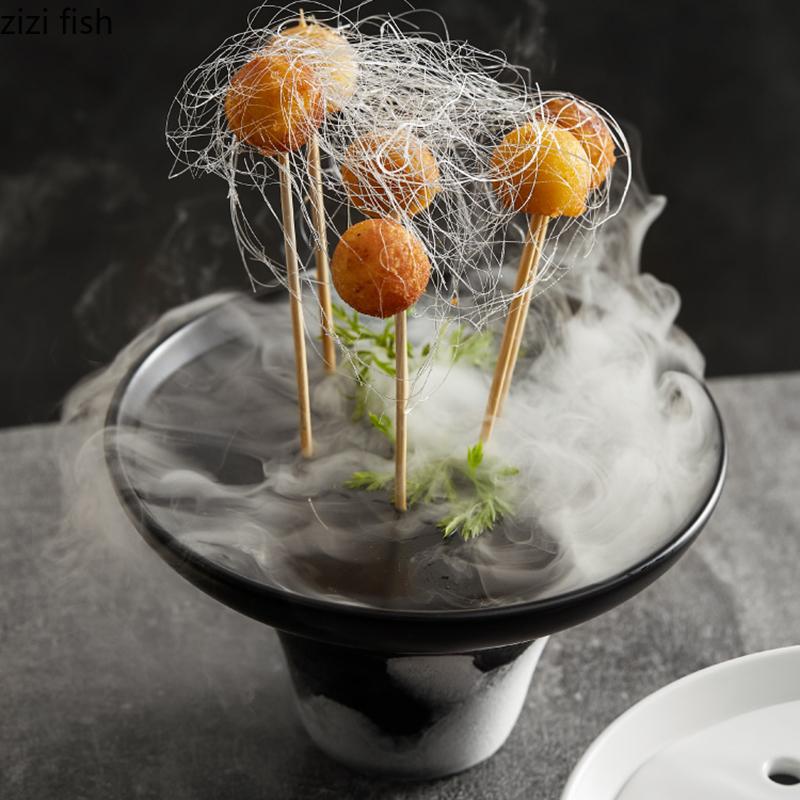 Ceramics Sashimi Sushi Plate Dinner Dish Tableware Cooking Plate Dry Ice Tray Household Restaurant Fruit Pastries Dessert Trays