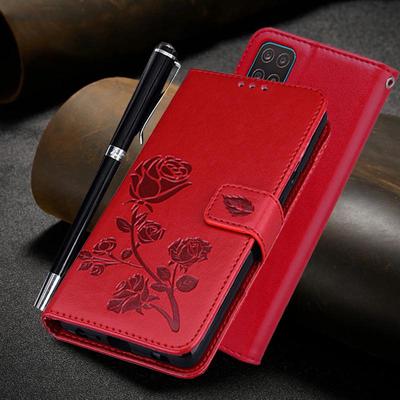 Кожаный чехол для Samsung Galaxy A12, чехол с магнитным флип-кошельком с цветком розы для Samsung A12, 5G, чехлы для телефонов Samsung A 12, Fundas Coque