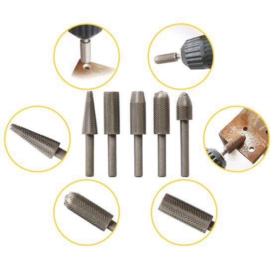 5 шт./компл., роторный напильник, эффективная нескользящая напильник из высокоуглеродистой стали, хорошая прочность, тисненый напильник для деревообработки