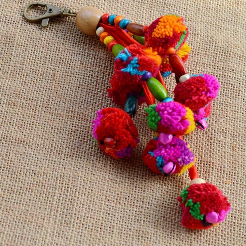 1 шт. Подвеска Ручная работа Сумка Кошелек Брелок Кисточки Сделай сам Плюшевый Помпон Брелок Кольца для ключей
