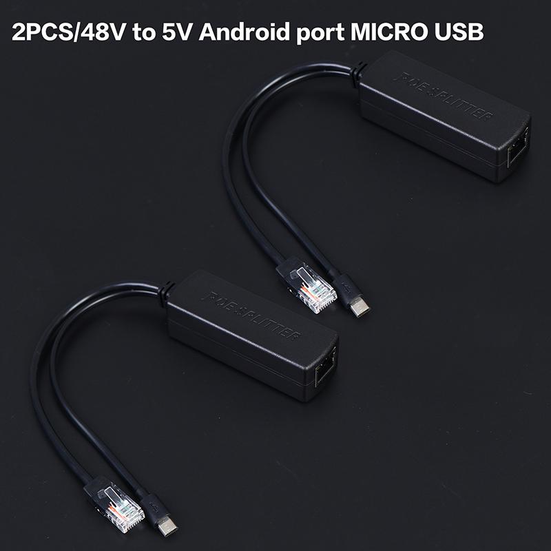 DC48V на 5V Micro USB PoE-разветвитель PoE-коннекторы Адаптер Кабель-разветвитель Модуль питания IP-камеры Ethernet 100 Мбит/с