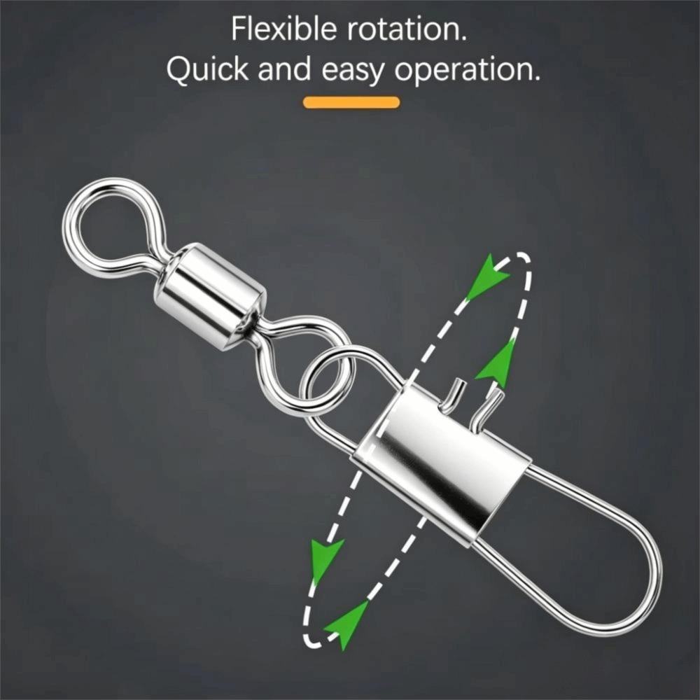 50pcs with Interlock Snap Fishhook Lure Connector Stainless Steel Fish Interlock Snap  Fishing