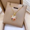 Красочное колье с подвеской в форме цветов для женщин 2025 Новая мода Ювелирные изделия из нержавеющей стали Аксессуары для свадебной вечеринки
