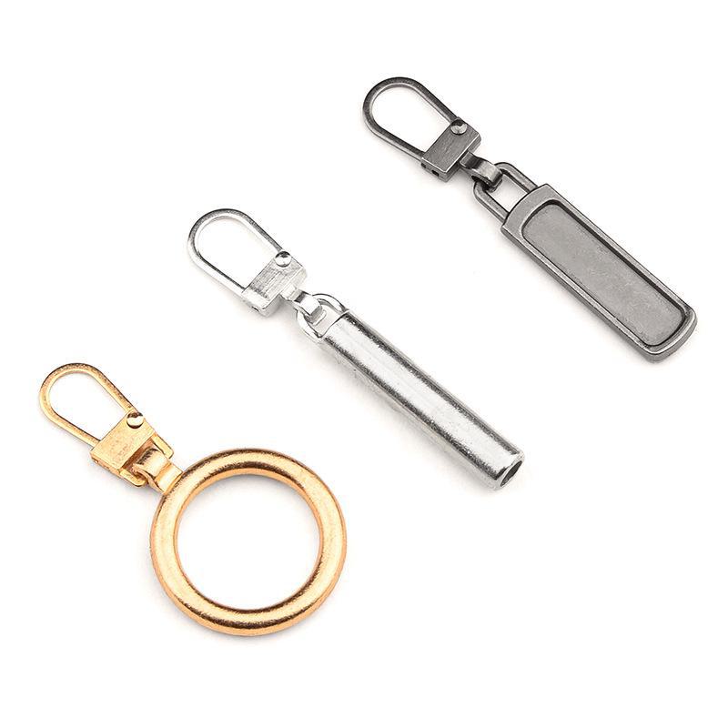 Metal Zipper Pull Tab with Removable Head for Clothing Repair and Accessories