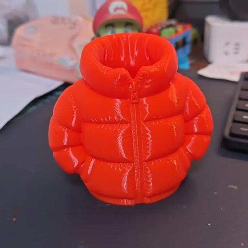 3D Printed Down Jacket Pen Holder Desktop Decor Storage Ornaments Creative Pen Holder Storage 3D Printing Model Figurine