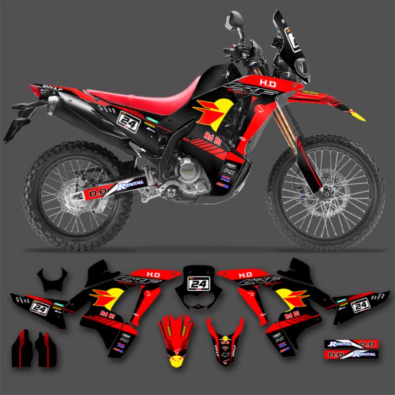 PowerZone Индивидуальные Командные Графические Фоны Наклейки Комплект Для Honda CRF250 300 RALLY 2021 CRF250 001