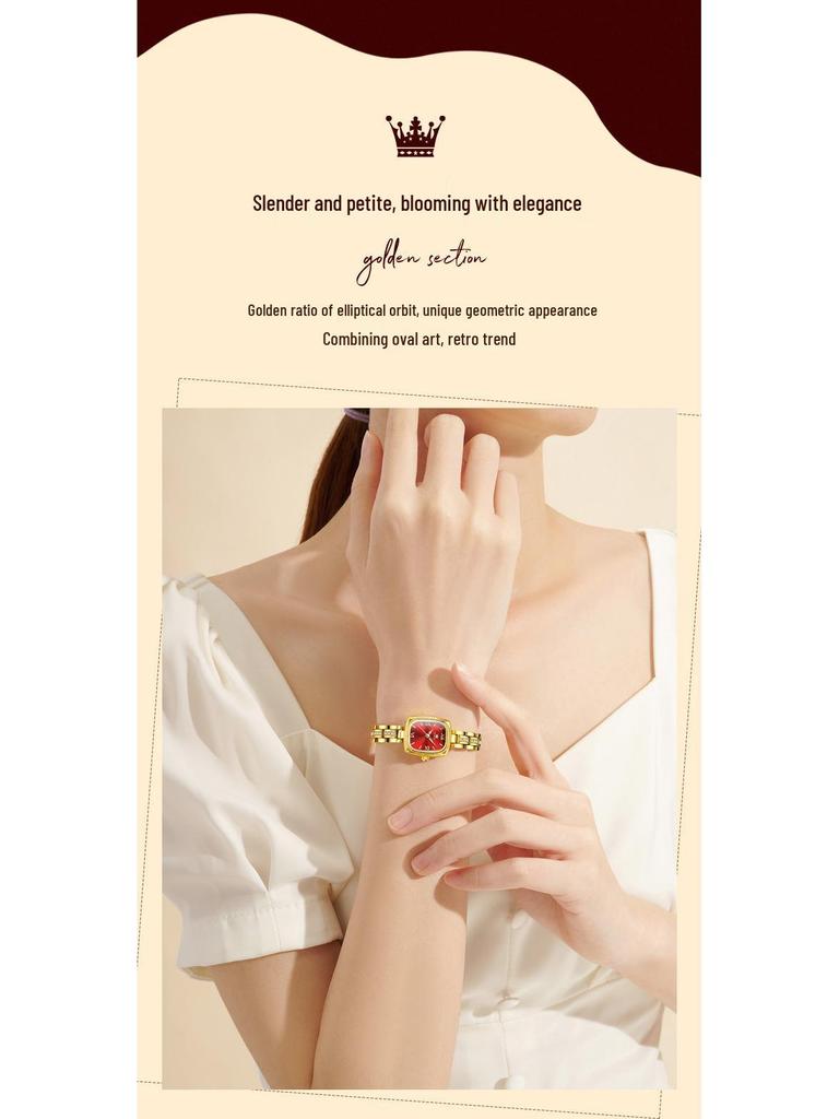 OLEVS Женские изысканные минималистичные часы-браслет с квадратным циферблатом в стиле ретро, кварцевые