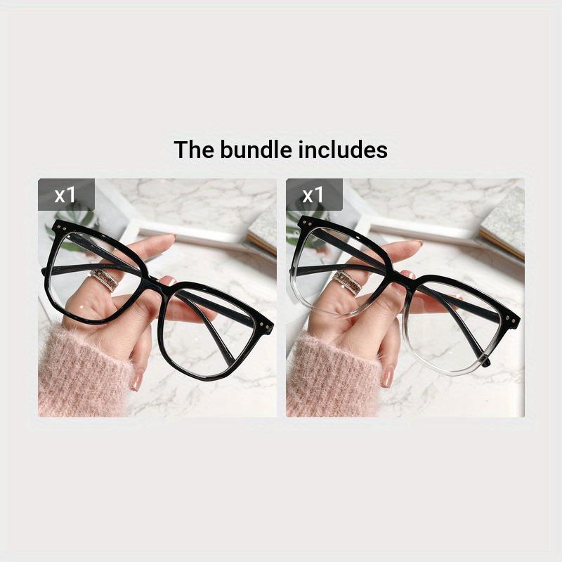 1pc Lightweight Square Clear Lens Anti Blue Light Glasses For Women Men