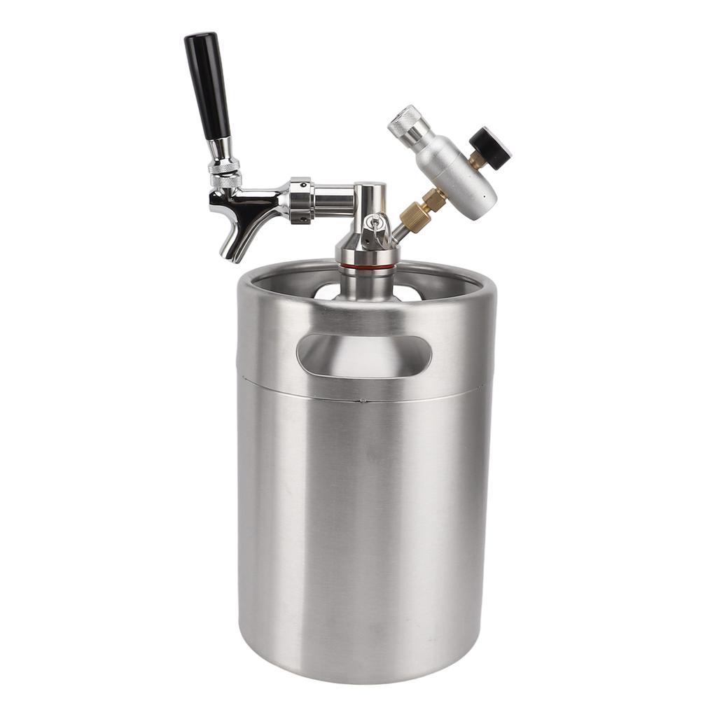 Мини-пивная бочка под давлением из нержавеющей стали 5 л с дозатором 60 фунтов на кв. дюйм, выпускной клапан, кофейный бочонок