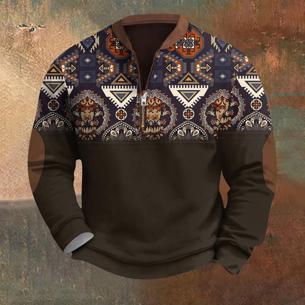 Men's Retro Casual Gradient Printed Sweatshirt