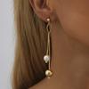 2023 Trend New Asymmetrical Pearl Earrings Gold Design Plated