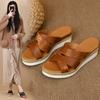 Модные женские сандалии на танкетке Sandalias Mujer сандалии на платформе летние легкие уличные тапочки без застежек женские большие размеры обувь