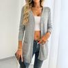 Женский модный однотонный кардиган свободного кроя с длинными рукавами и карманом
