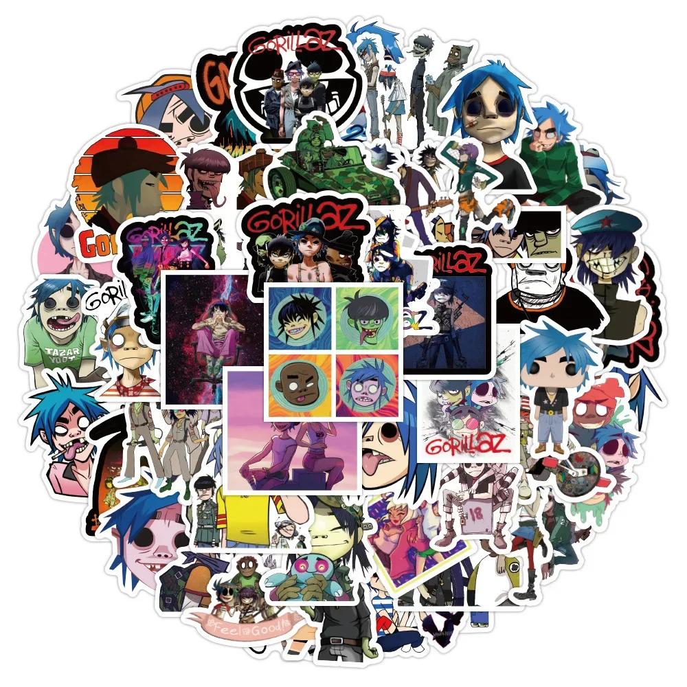 52 шт. Наклейки группы Gorillaz Музыкальные Граффити Декорация Чемодан Скрапбукинг Телефон Ноутбук Канцелярские товары Детская Игрушка Наклейки Подарки