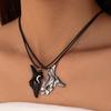 1 Pair Mysterious Splicing Pendant Jewelry Asymmetric Sheep Wolf Mask Necklace