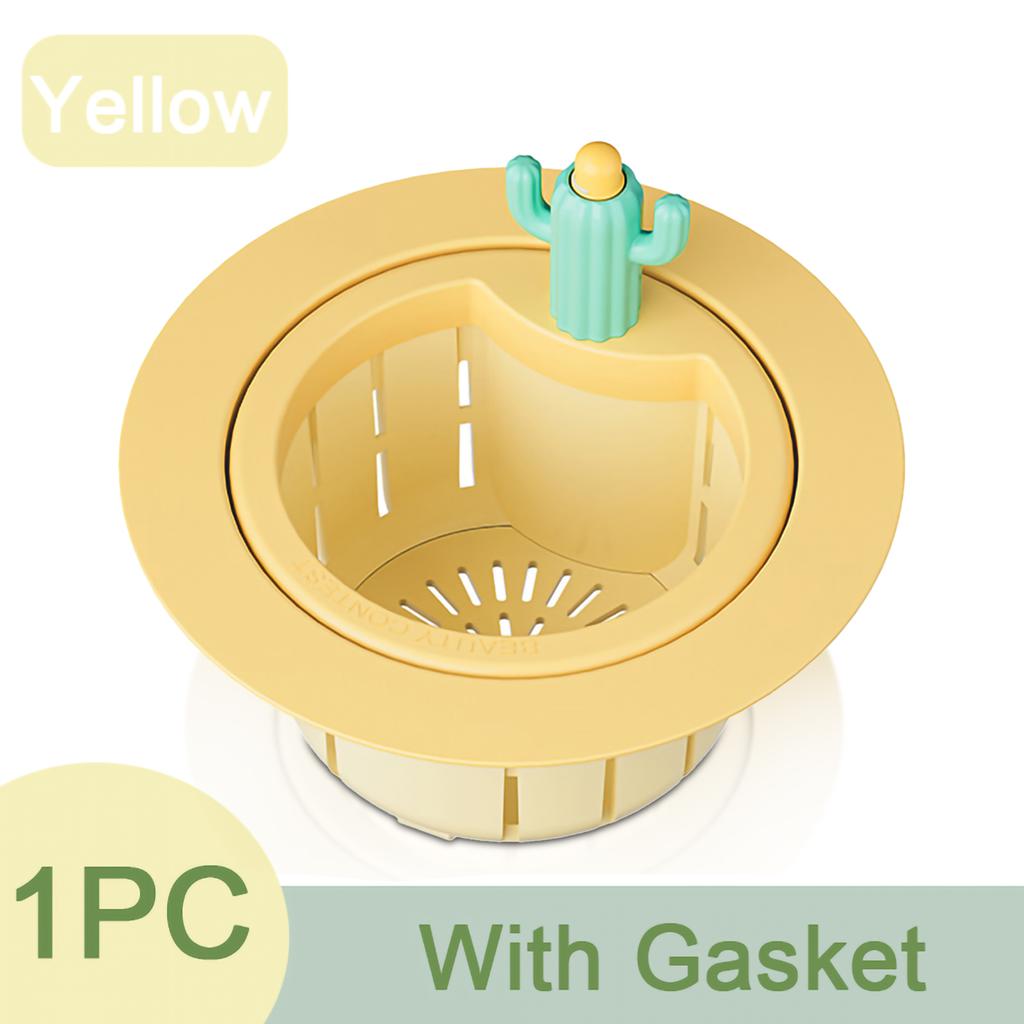 Фильтр для кухонной мойки, автоматический сливной фильтр, корзина для слива, фильтр для мусора, полка, фильтр для мусора, дизайн в виде мультяшного кактуса, многофункциональный