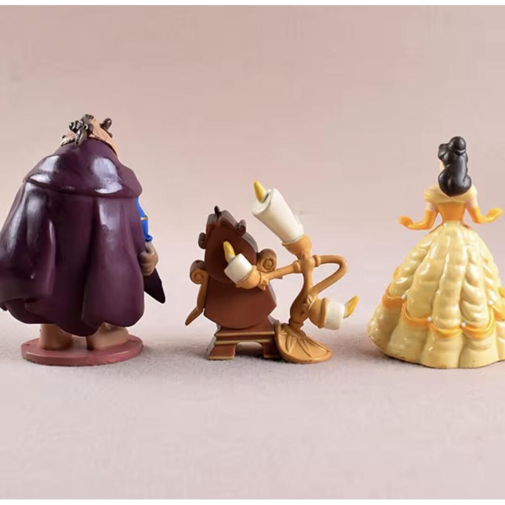  Beauty and the Beast Figurine Set of 6, 10-12 cm Resin Collectible Statues, Exquisite Gift