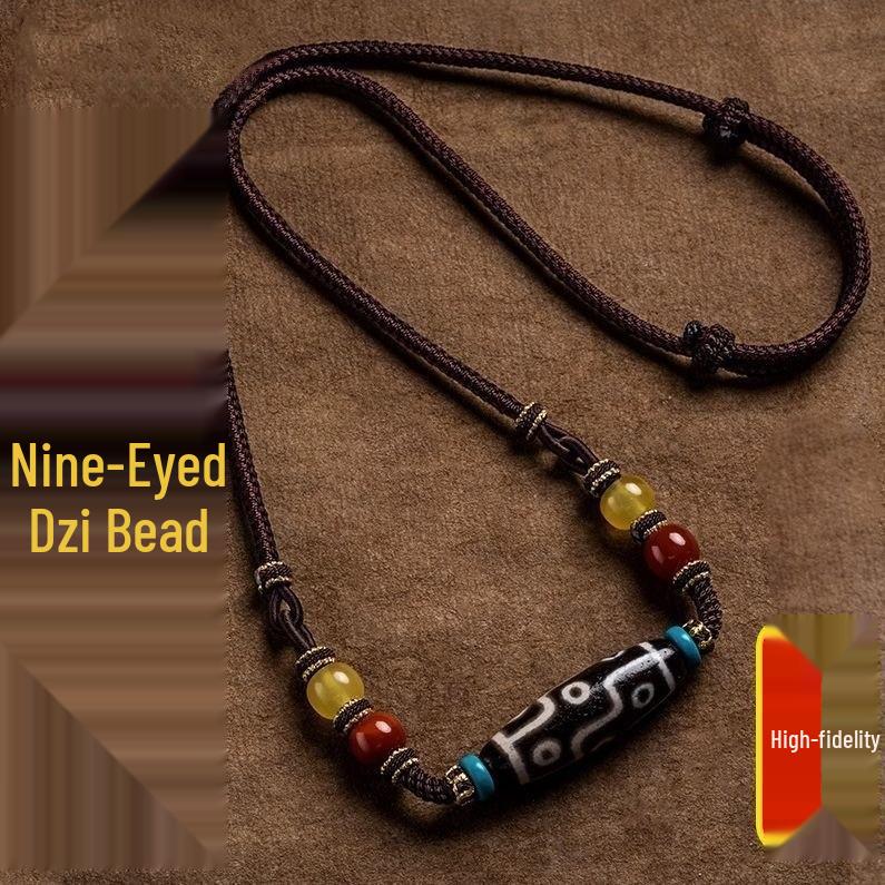 Тибетский бусина Дзи с девятью глазами, ретро этническое ожерелье