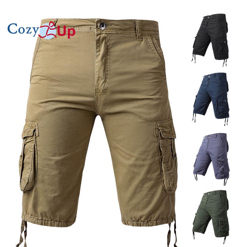 Мужские шорты-карго Cozy Up, камуфляжные шорты-карго, свободные шорты-карго с несколькими карманами, уличные шорты-карго, хлопок