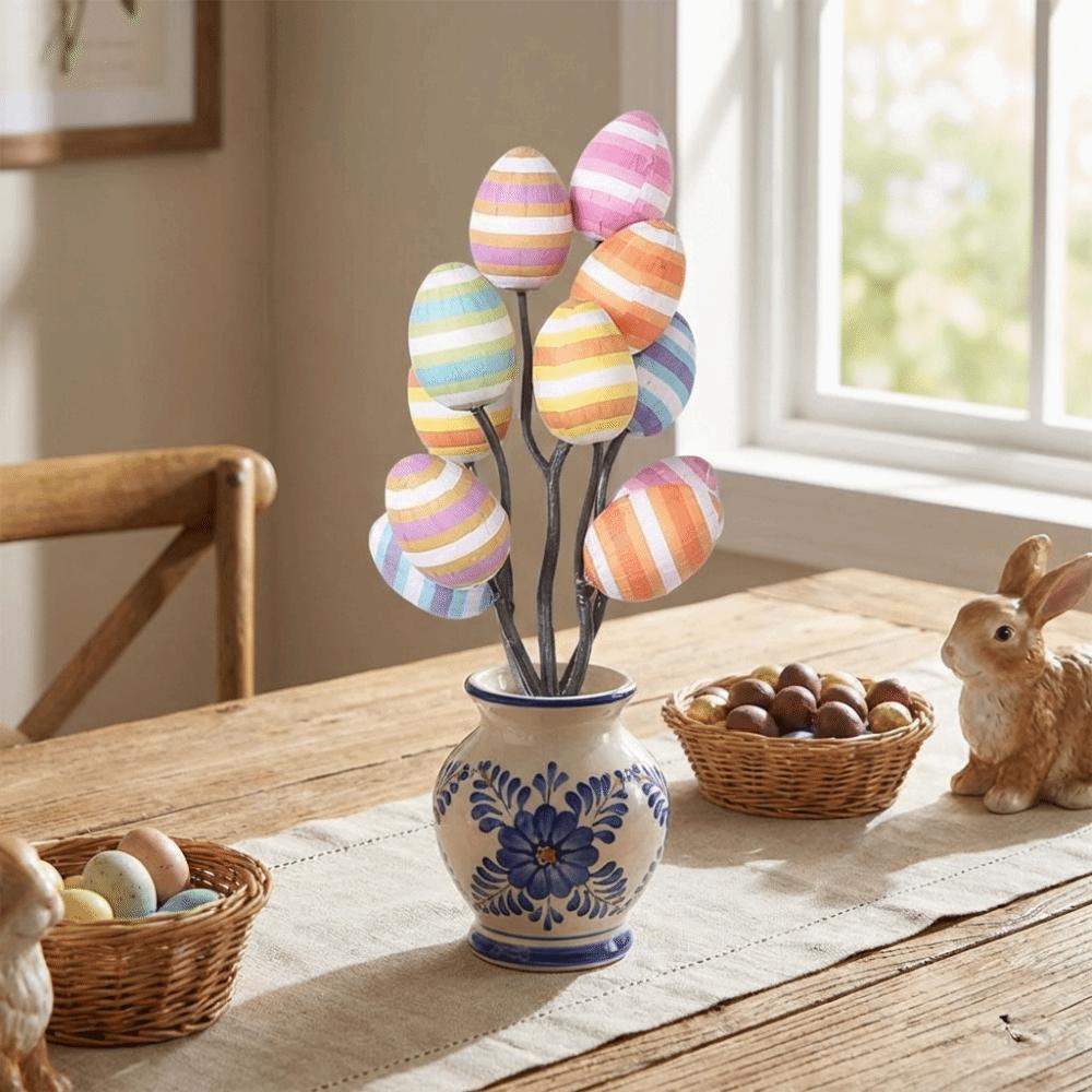 Vibrant Colors Easter Foam Eggs Tree Branch DIY Painting Lightweight Artificial Flower Arrangements Decorative