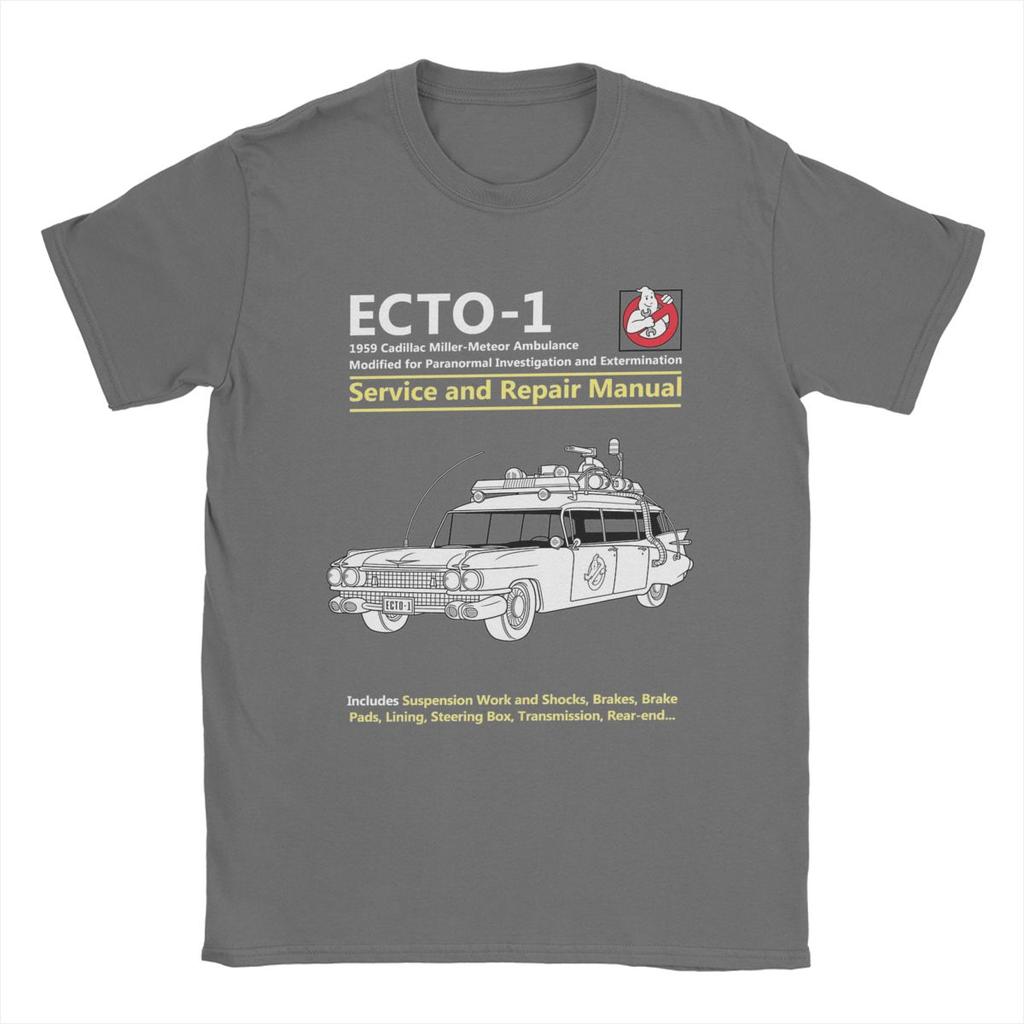 ECTO-1 Service And Repair Manual Ghostbuster Movie T-Shirts for Men Cotton Tees O Neck Short Sleeve T Shirt Gift Idea Clothes