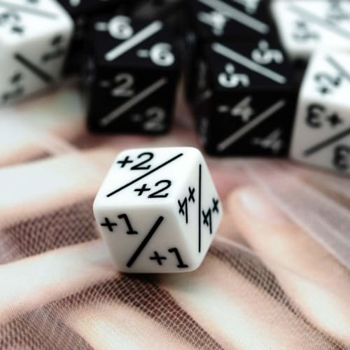 HDdais Dice Counter, D6 Dice, White +1/+1 and Black -1/-1, for Magic: The Gathering and Other Games, CCG MTG, CA501
