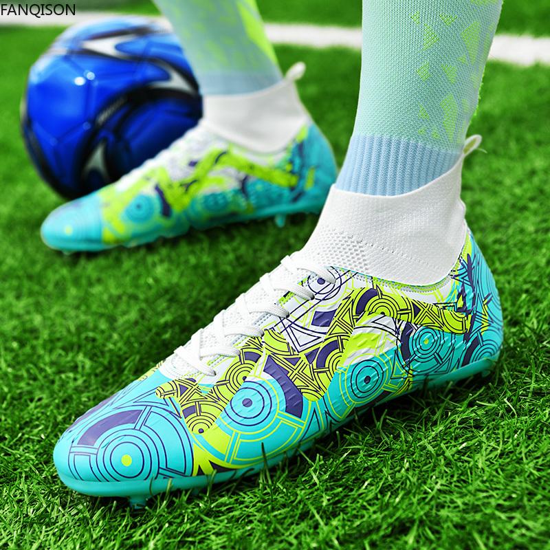 Футбольные бутсы унисекс с длинными ногтями, тренировочные граффити, искусственный капитан, спортивные тренировочные бутсы для мальчиков на открытом воздухе, детские футбольные бутсы