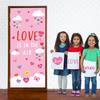 Valentine's Day Christian Door Cover Classroom Decoration Heart Love Christian Jesus Door Banner Religious Hanging Backdrop for Home New Year Xmas